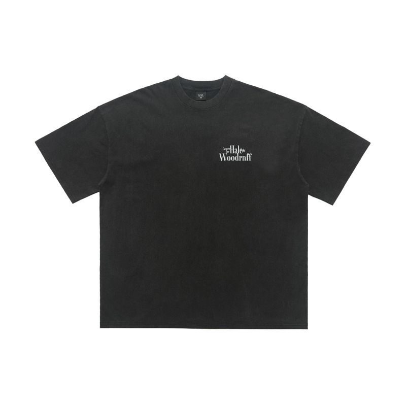 American Street Style Washed Vintage Print Loose Cotton Short Sleeve T-Shirt Unisex Trendy Top_viptrois.com