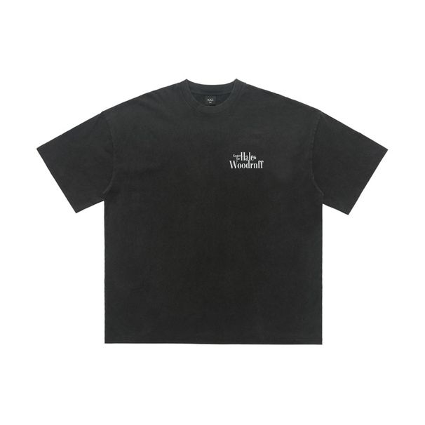 American Street Style Washed Vintage Print Loose Cotton Short Sleeve T-Shirt Unisex Trendy Top_viptrois.com