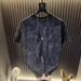 American Men's Gradual Change Hot Diamond T-shirt 2025 Summer New Versatile Hole Top Gypsy Short-sleeved T-shirt Tide_viptrois.com