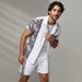 Men's Cuban Collar Patchwork Shirt Set Summer Casual Loose Fit Shorts Two Piece Set for Resort Style Factory Direct Supply_viptrois.com