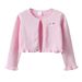 "Girls Cotton Knit Cardigan With Floral Pattern - Soft Round Neck Single Button Lightweight Sweater For Spring & Autumn"_viptrois.com