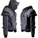Pure Halloween For Men Knight Hooded Elbow Pads Drawstring Mask Pullover Kangaroo Pouch Solid Color Jacket Hoodie Cosplay_viptrois.com