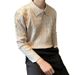 Oversized Men's Long Sleeve Polo Shirt Knit Business Casual V-Neck Relaxed Fit T-Shirt Lightweight Polyester for Office And Travel S-2XL_viptrois.com