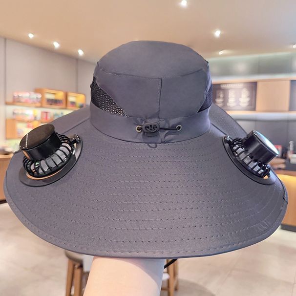 Solar-Powered Double Fan Hat - Wide Brim Cooling Sun Hat For Summer Outdoor Activities (UPF50+ UV Protection, USB Rechargeable, Adjustable Headband)_viptrois.com