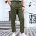 Men's Clothing Foreign Trade Spring And Autumn American Solid Color Casual Simple Large Size Men's Business Slim Fitting Skinny Trousers Men_viptrois.com