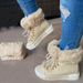 European and American Winter Short Barrel Long Hair Mouth Leather Snow Boots Women's Independent Station Foreign Trade Large Size Fleece-Lined Thicken_viptrois.com