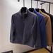 Men's Clothing Half Zipper Sweatshirt Men's Fleece Half-Zip Sweatshirt Winter Warm Thickened Stand Collar Pullover Soft Touch Thermal Top_viptrois.com