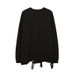 Men's Clothing Ripped Leather Round Neck Long Sleeved T Shirt High Street Bottoming Shirt _viptrois.com