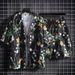 Men's Floral Shirt Suit Beachwear for Sanya Hawaiian Bohemian Hainan Island Casual Long Sleeve Zipper Closure Pattern Type_viptrois.com