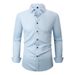 Men's Stretch & Wrinkle-Resistant Dress Shirt – 4-Way Elastic Business Casual (15 Colors) – Slim Fit Long Sleeve (S To XXXL)_viptrois.com