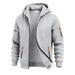 Heavyweight Fleece-Lined Work Jacket For Men – Utility Hooded Zip-Up With Tibetan Blue & Khaki Options_viptrois.com