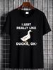 I Love Ducks Geese Pond Bird T-Shirt Funny Joke Tshirt Gift Summer Breathable Top For Everyday Wear Fashion Stylish Comfortable Homme Casual Soft_viptrois.com