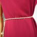 Dress with skirt sweater suit Superior vintage metal waist chain women's fine pearl embellished dress belt_viptrois.com