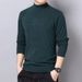 De Rong Half Turtleneck Long Sleeve T-Shirt Men, Autumn And Winter Slim Fit Solid Color Inner Wear, Trendy Clothing,_viptrois.com