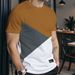 Men’s Slim-Fit Color Block T-Shirt – Breathable Polyester, Short Sleeve Crew Neck (5 Colors, 5 Sizes)_viptrois.com