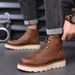 European Warm Series 2025 New Winter Genuine Leather High Top Men's Work Motorcycle British Style Martin Boots_viptrois.com