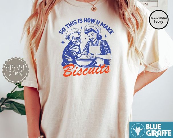 Cat Biscuits Tshirt, Funny CaT Shirt Mens Womens Tees Tops, Shirt, Trendy Vintage Retro Tshirt Classic T-Shirt Mens Womens Tees Top_viptrois.com