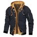 Men's Clothing Spring Autumn Winter Thick Large Size Men's Solid Color Hooded Jacket Casual Jacket Men_viptrois.com