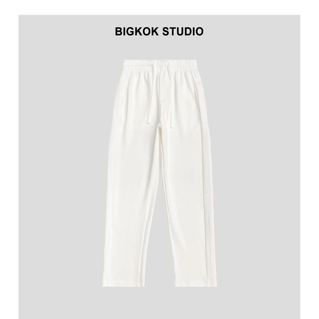 Heavyweight Autumn Winter Draped Long Warm Soft Loose Skin-Friendly Straight Unisex Versatile Casual Pants_viptrois.com