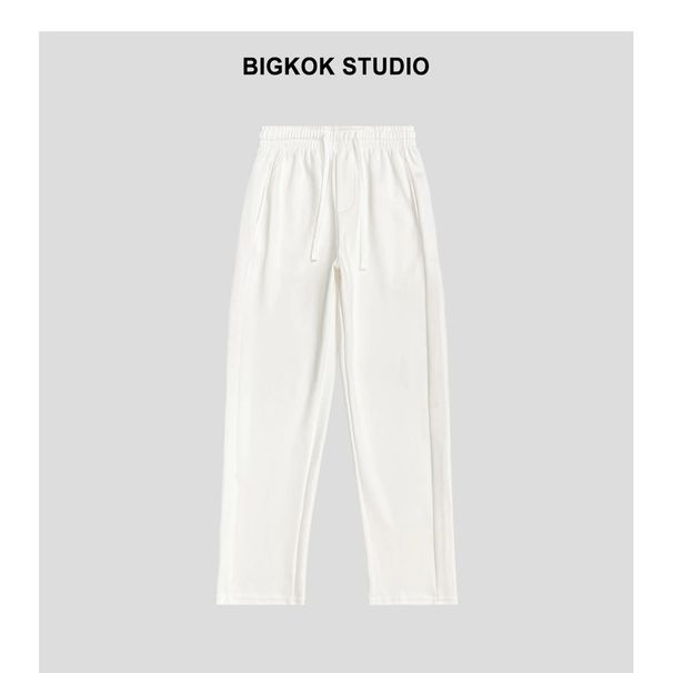 Heavyweight Autumn Winter Draped Long Warm Soft Loose Skin-Friendly Straight Unisex Versatile Casual Pants_viptrois.com