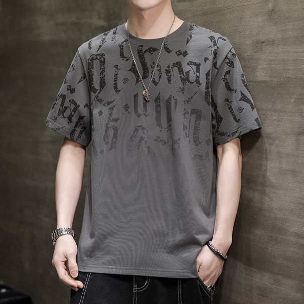 Men's Summer Short Sleeved T-shirt Made Of Pure Cotton In Large Size, Loose And Versatile Casual T-shirt_viptrois.com