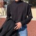 Half High Neck Solid Color Knitted Sweater, Men's And Women's Inner Layer, Base, Mid Neck, Slim Fit_viptrois.com