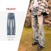 men's clothing women's retro washed distressed trousers for men and women with whiskers ruined hem blue jeans_viptrois.com