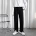 Men's Slim Straight Casual Pants Drapey Black Suit Trousers Versatile Spring Autumn Wear_viptrois.com