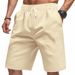 Amekaji Men's Drawstring Shorts - Loose Fit Workout Jogger Shorts With Side Pockets For Gym & Casual Wear_viptrois.com
