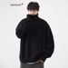 1 Men's Autumn Winter Hong Kong Trendy Solid Color Lazy Style Loose Round Neck Casual Warm Knitted Sweater_viptrois.com