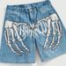 Men's Clothing Personalized Digital Printing Pattern Design Denim Shorts Men's High Street Fashion Brand Pants_viptrois.com