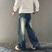 Neo-Parisian Splatter Jeans – Premium Relaxed Straight-Leg Denim With Artistic Ink Wash (M-3XL, Non-Stretch Cotton)_viptrois.com