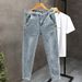 Spring And Summer Men's Stretch Slim Fit Skinny Jeans, Cropped Trendy Korean Style 2025 New Versatile Casual Pants_viptrois.com