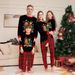 Christmas Fawn Snowflake plaid family Christmas print home suit set_viptrois.com