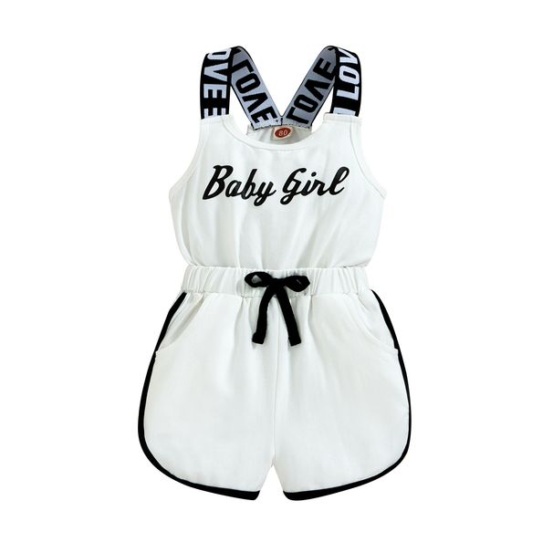 Children's Clothing Ins Girls Letter Print Pull Up Jumpsuit Suspenders Bow Jumpsuit Spot_viptrois.com