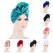 New multi color satin flower turban hat appliqué turban hat_viptrois.com