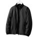 Men's Clothing Stand Collar Jacket Fashion Trendy Nylon Stand Collar Jacket With Zipper Pockets, Stylish Casual Outerwear For Teens And Young Adults_viptrois.com