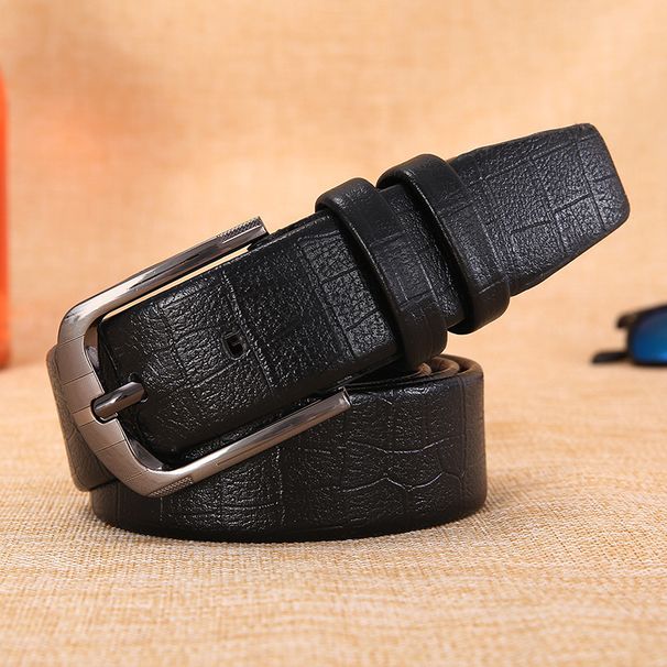 Men's Belts, Embossed PVC Edge Pin Buckle Belts, Men's Belts Leather, Casual And Versatile Belts_viptrois.com