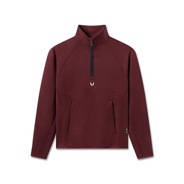 Men's Winter Half-Zip Stand Collar Sweatshirt - 400g Heavyweight Fleece Pullover, Warm Thickened Casual Jacket For Cold Weather_viptrois.com