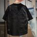 Men's Clothing New Heavy Embroidery Letter Round Neck Short Sleeve Men's Trendy Brand Loose Versatile Breathable Swallowtail T Shirt Bottoming Shirt_viptrois.com
