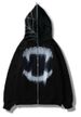Loom Loom 2023 New Cross-Border European And American Style 3D Printed Loose Spider Skull Zipper Hoodie Men's Sweatshirt_viptrois.com