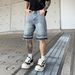 Men's Clothing American High Street Personality Black Summer New Trendy Casual Shorts Men's Heavy Diamond Denim Shorts Men_viptrois.com