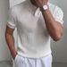 Men's Clothing Summer Light Mature Short Sleeved Polo Shan Men's Version Of Slim Lapel Solid Color Casual Thin Half Sleeved Trendy Temperament Top_viptrois.com