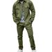 Men's Autumn Winter Suit Heavyweight Suede Solid Color Single Breasted Workwear Cardigan Two Piece Set_viptrois.com