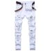 Men's Men Slim Mens Trousers Zipper Red Hole Pencil Pants Denim Jeans For Man Straight Full Length T221102_viptrois.com