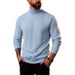 2025 Autumn And Winter New European Size Solid Color Jacquard Sweater Men's High Collar Thick Warm Sweater_viptrois.com