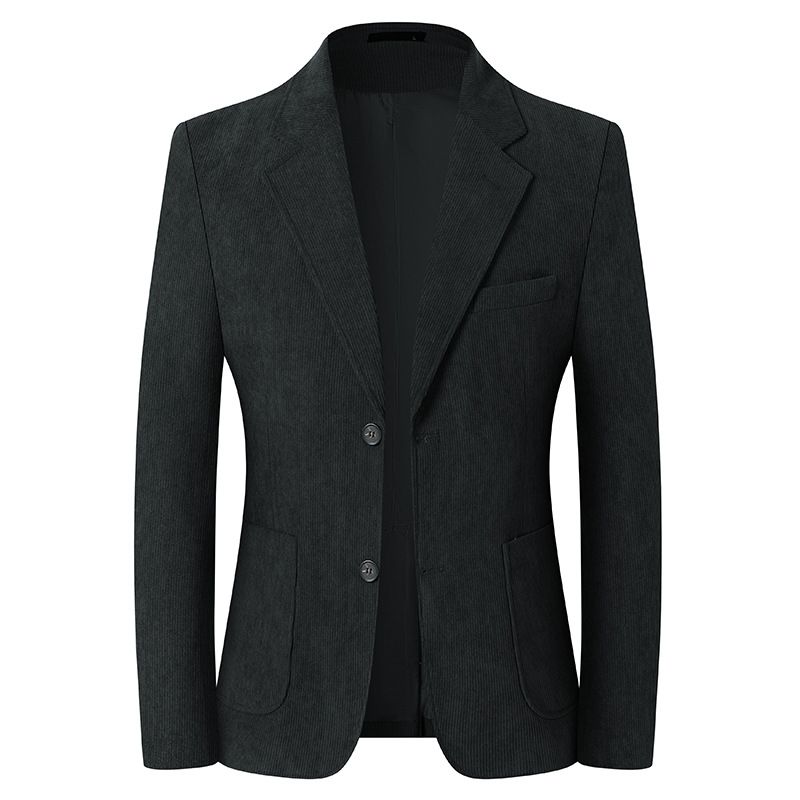 Men's Corduroy Blazer – Business Casual & Fashion Jacket (Greyish/Black/Khaki/Dark Blue, M-5XL) – European & American Style_viptrois.com