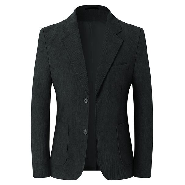 Men's Corduroy Blazer – Business Casual & Fashion Jacket (Greyish/Black/Khaki/Dark Blue, M-5XL) – European & American Style_viptrois.com