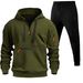 Men's Zip-Up Hoodie With Multiple Pockets - Fleece Lined Pullover Sweatshirt For Casual & Sports Wear_viptrois.com