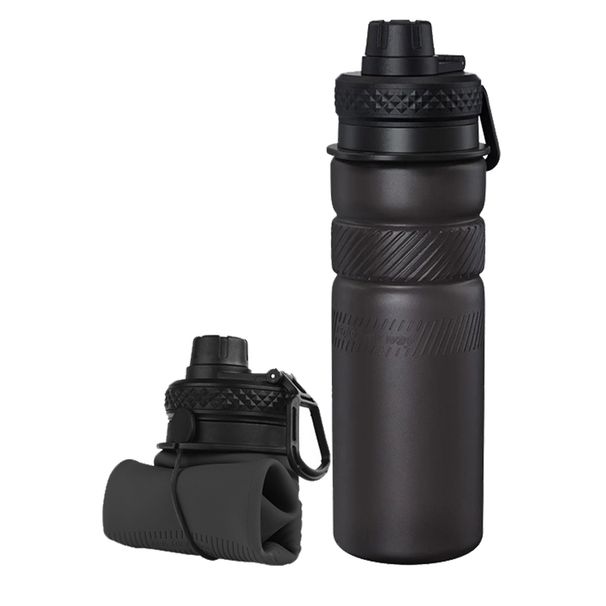 Outdoor Silicone Travel Cycling Foldable Eco-friendly Material Drop-resistant Lightweight Sports Water Bottle_viptrois.com